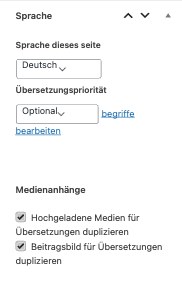 WPML Sprachbox im Editor