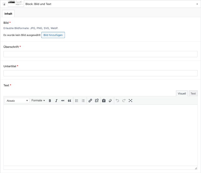 Backend: Bild und Text