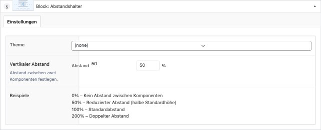 Backend: Abstandshalter