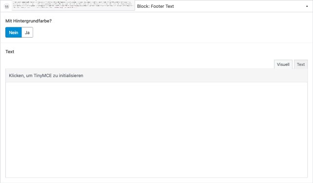 Backend: Footer Text