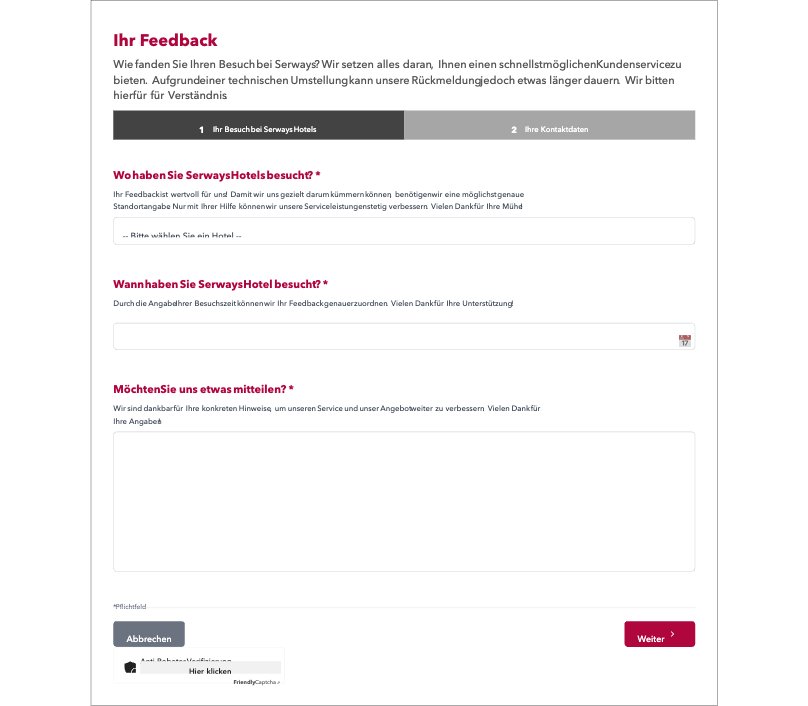 Frontend: Feedback Formular